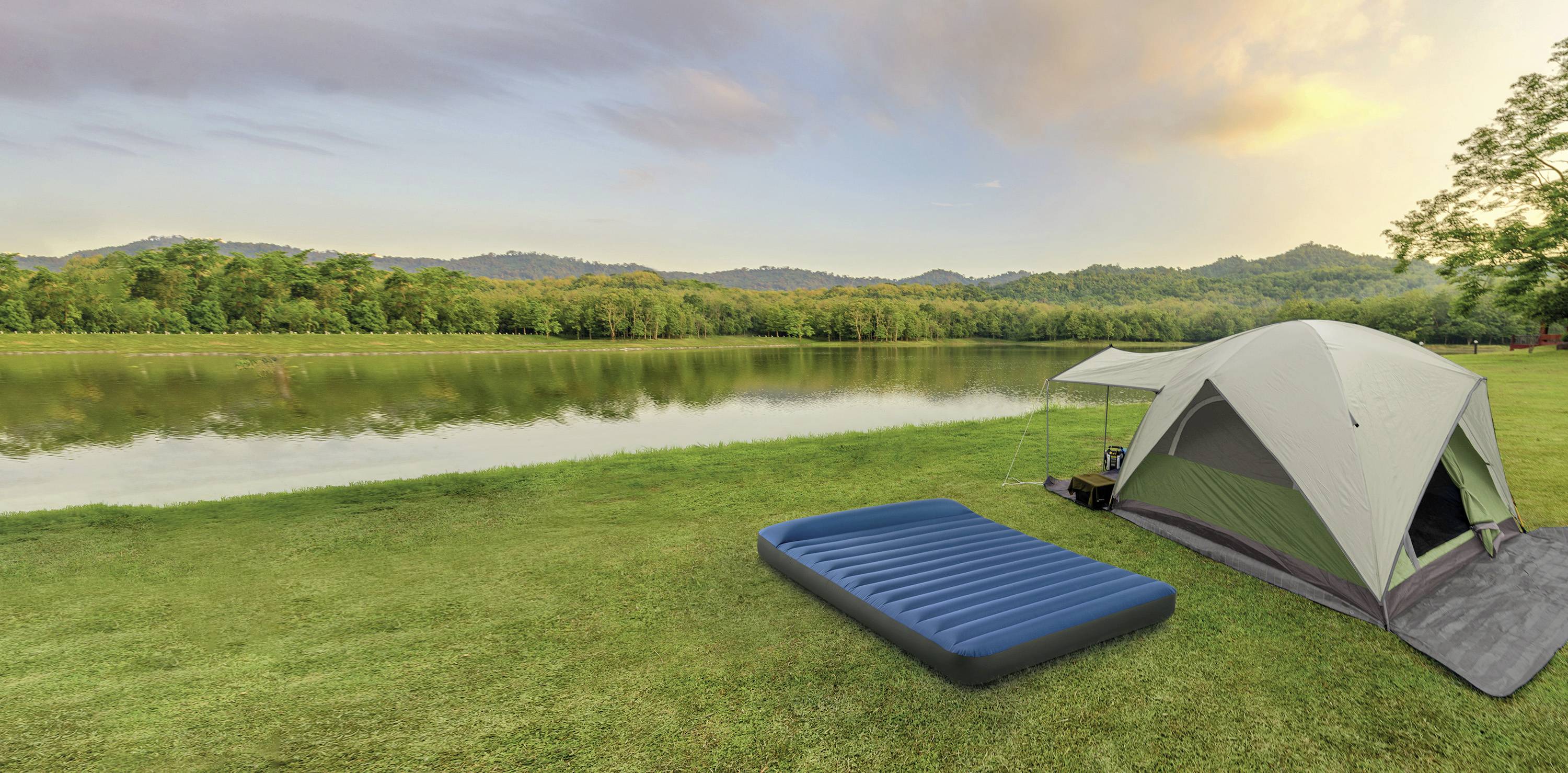 Intex TruAire Dura-Beam Queen Camping Matratze Blau, Grau 64013 Belastbarkeit (Gewicht) (max.) 272kg