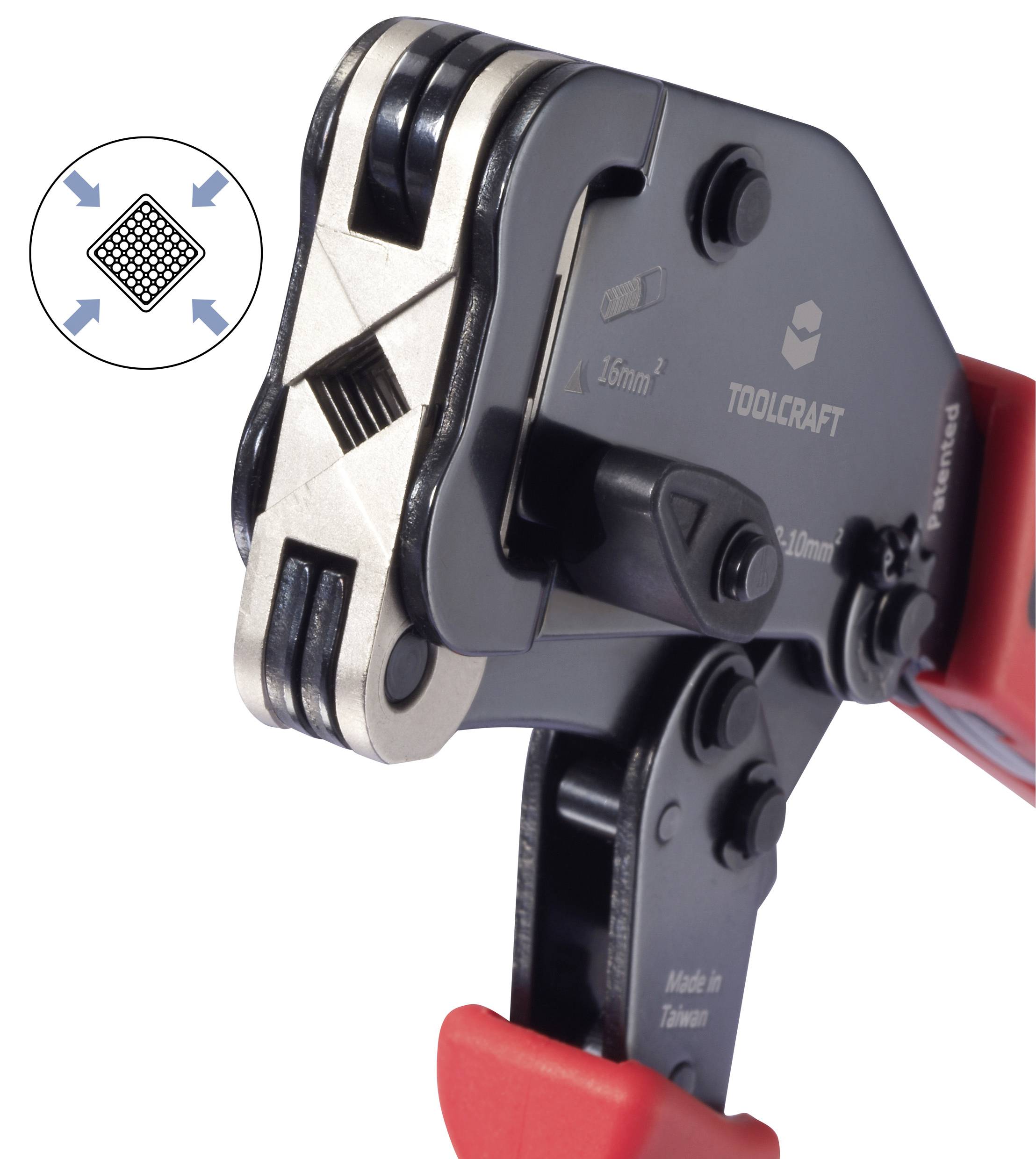 TOOLCRAFT TO-10191291 Crimpzange Aderendhülsen 0.08 bis 16mm²