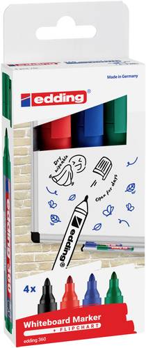 Edding 4-360-4-2 Whiteboardmarker Set Schwarz, Blau, Rot, Grün 1 St.