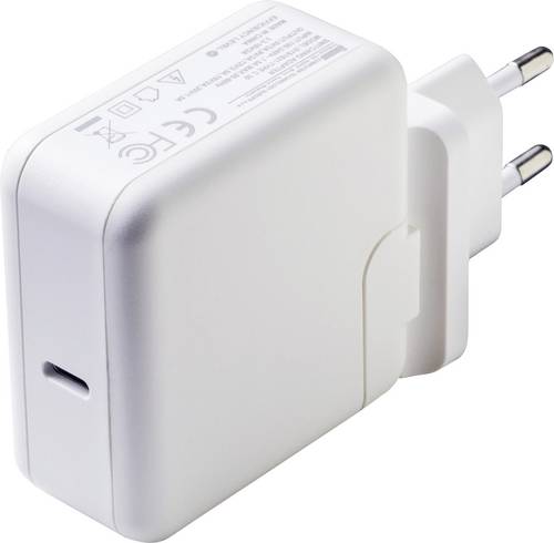 Dehner Elektronik Reiseladeadapter 60 W 1x USB-C® USB PD, USB PD 3.0, QC 3.0 Weiß mit Europa-Adapte
