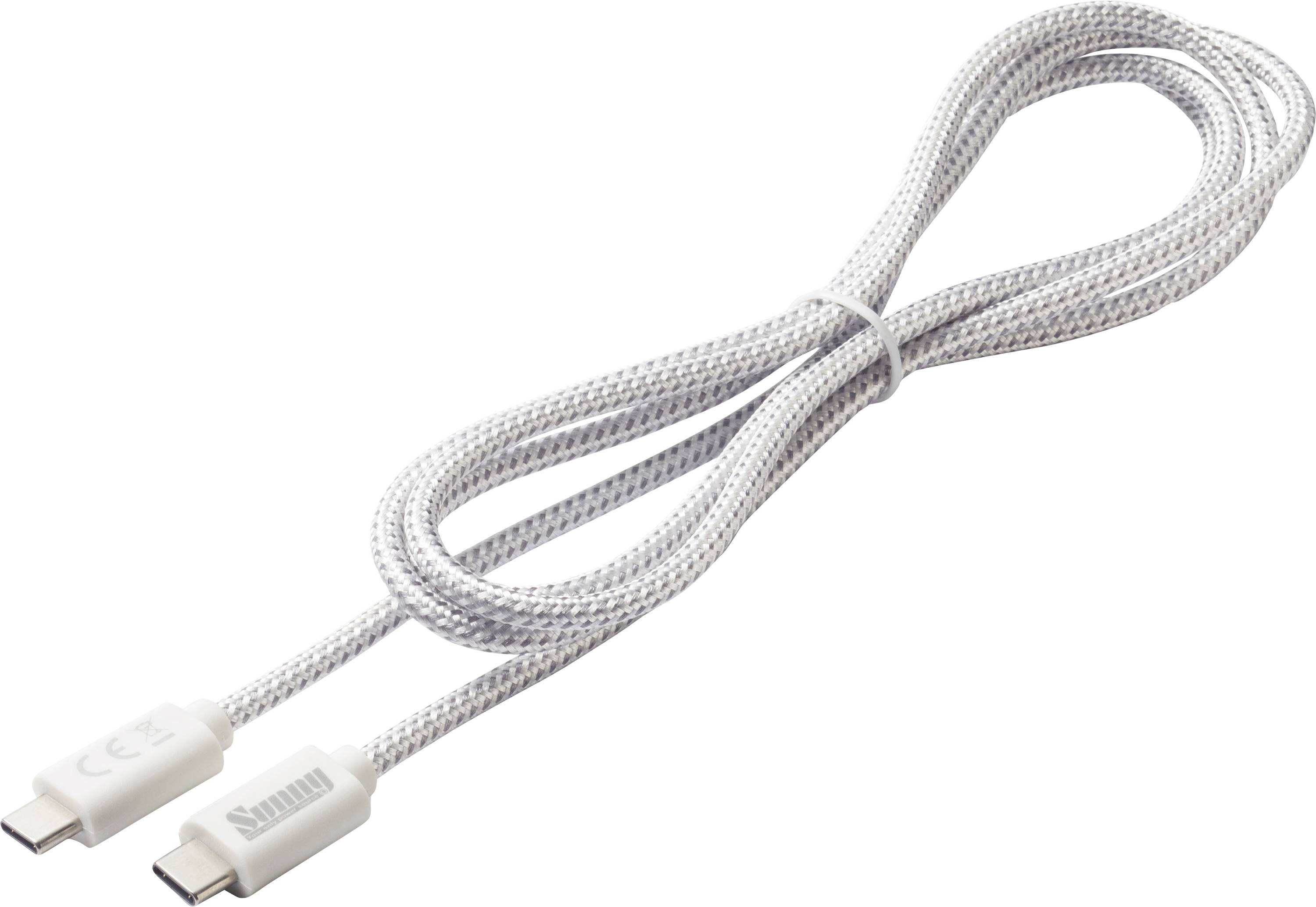 Dehner Elektronik USB-C® Kabel USB 2.0 USB-C® Stecker 1.5m Weiß Power cable (USB-C to USB-C)