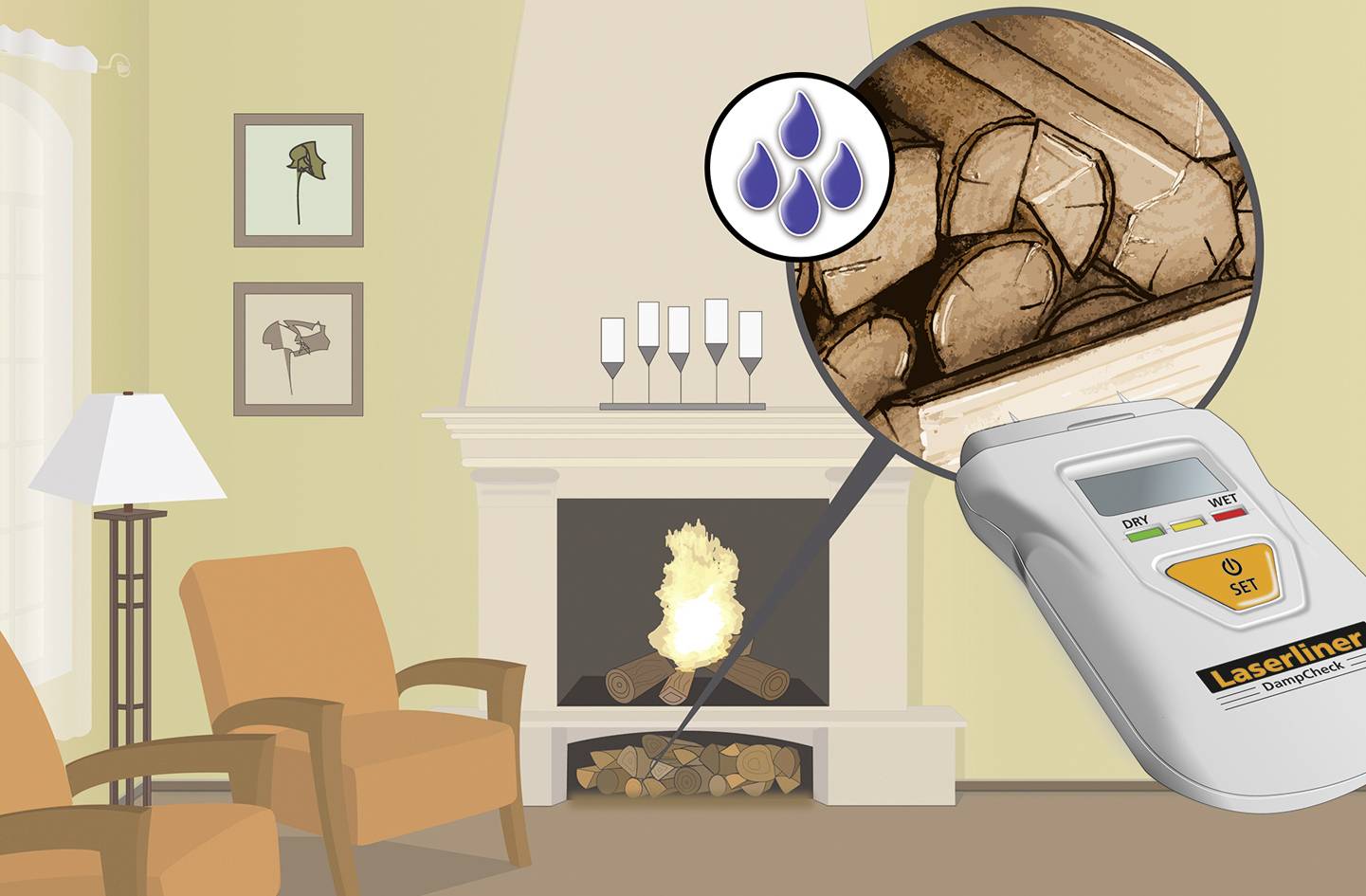 Laserliner DampCheck Baufeuchtemessgerät