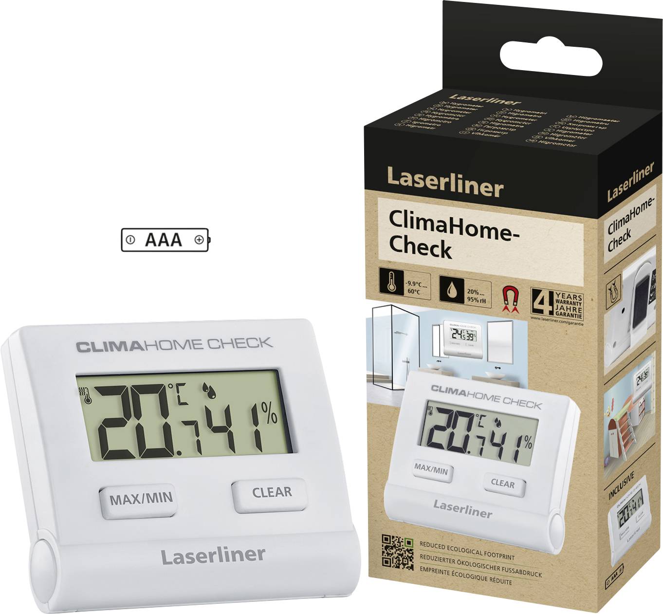 Laserliner ClimaHome-Check Luftfeuchtigkeits- und Temperaturdatenlogger
