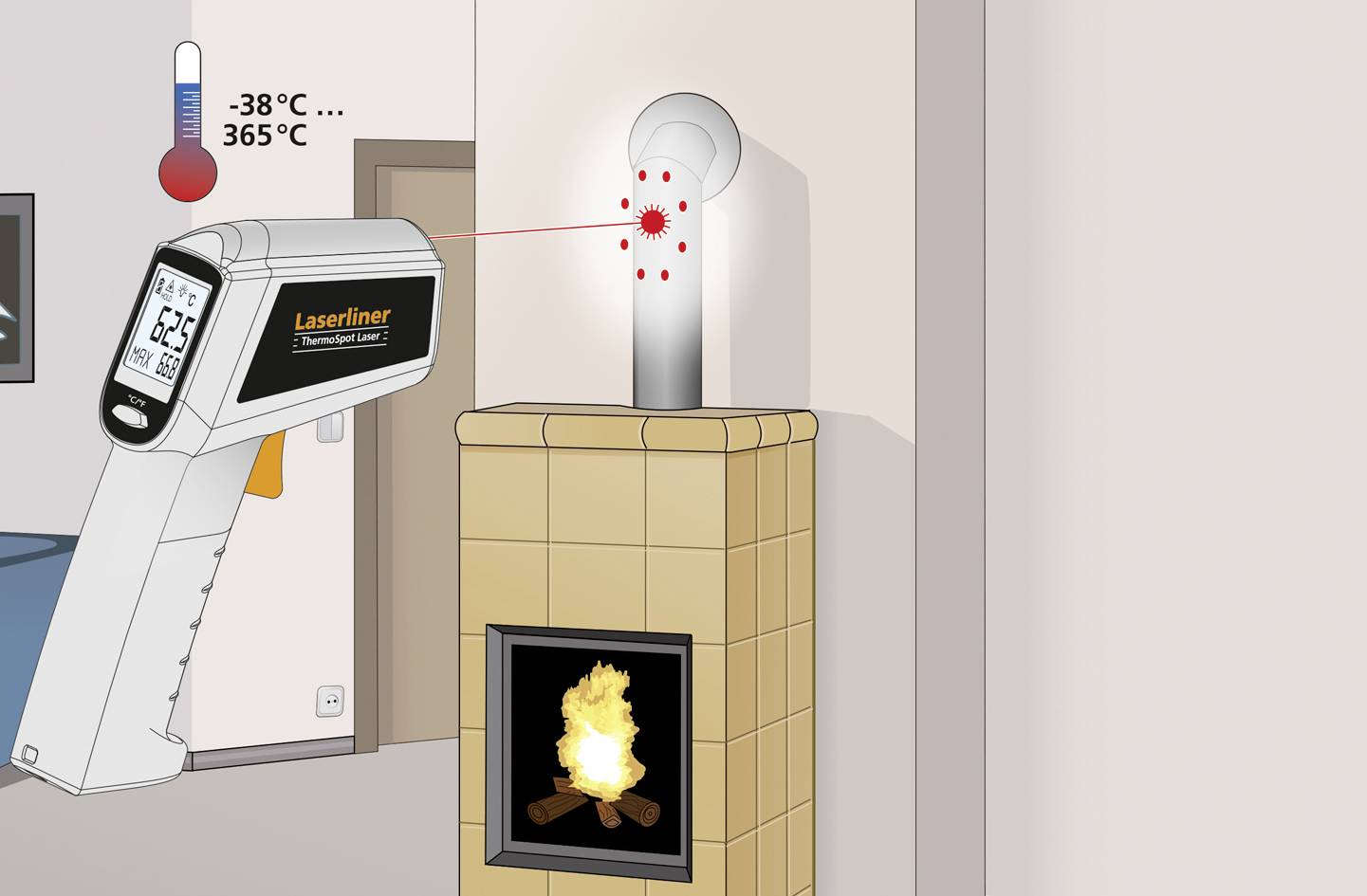 Laserliner ThermoSpot Laser Infrarot-Thermometer