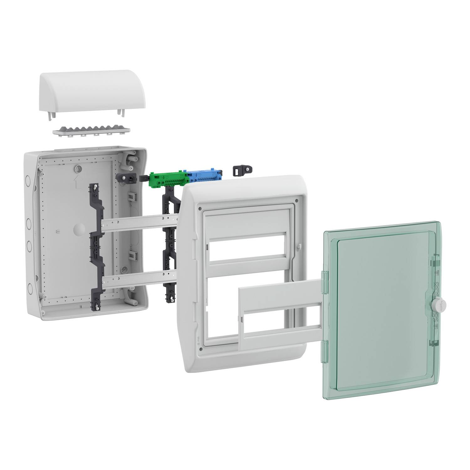 Schneider Electric 13431DE Mureva Feuchtraumverteiler Aufputz Anzahl Teilungen = 12 Anzahl Reihen =