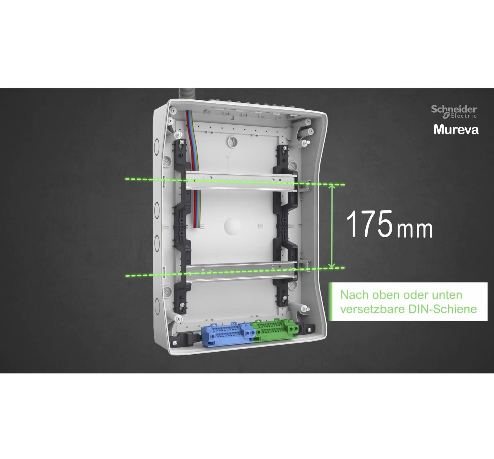 Schneider Electric 13433DE Mureva Feuchtraumverteiler Aufputz Anzahl Teilungen = 24 Anzahl Reihen = 2 Inhalt 1St.