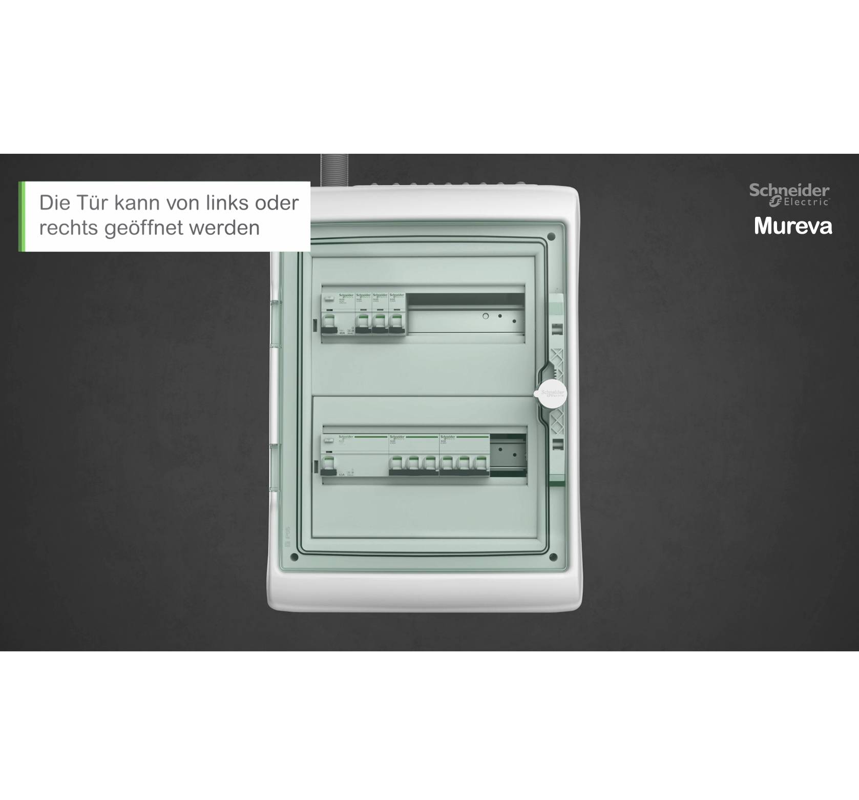 Schneider Electric 13433DE Mureva Feuchtraumverteiler Aufputz Anzahl Teilungen = 24 Anzahl Reihen = 2 Inhalt 1St.