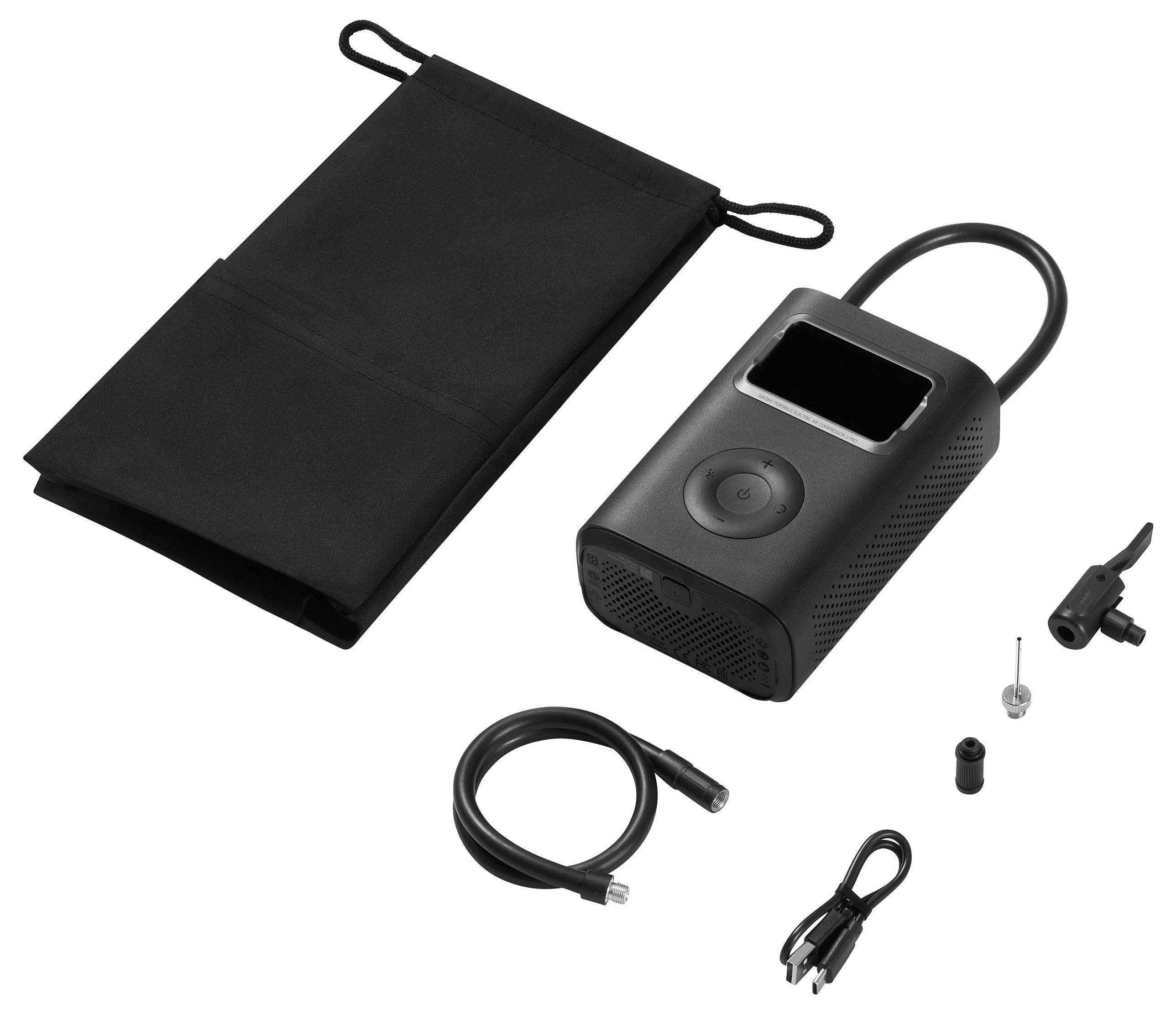 Xiaomi 58522 Kompressor MJCQB07PQW 10.3 bar Digitales Display, Automatische Abschaltung, Aufbewahrungs-Box/-Tasche