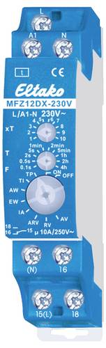 Eltako 23001007 MFZ12DX-230V Zeitrelais 230 V/AC 1 St. Zeitbereich: 0.1 - 14400 s 1 Wechsler