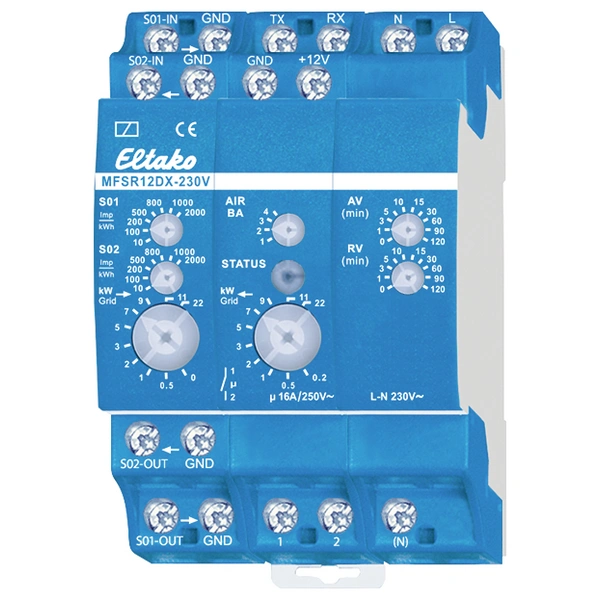 Eltako 22100530 MFSR12DX-230V Multifunktions-Strom-Relais 230 V/AC 1 St. Zeitbereich: 0.1 - 14400s 1 Schließer Eltako 22100530 MFSR12DX-230V Multifunktions-Strom-Relais 230 V/AC 1 St. Zeitbereich: 0.1 - 14400s 1 Schließer