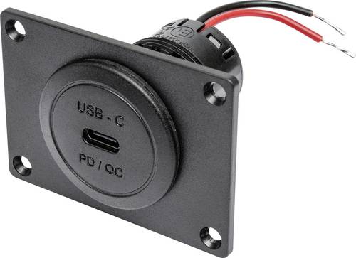 ProCar Power USB-C Einbausteckd. PD/QC 60 W + Montagepl. ohne LED 12 V, 24 V
