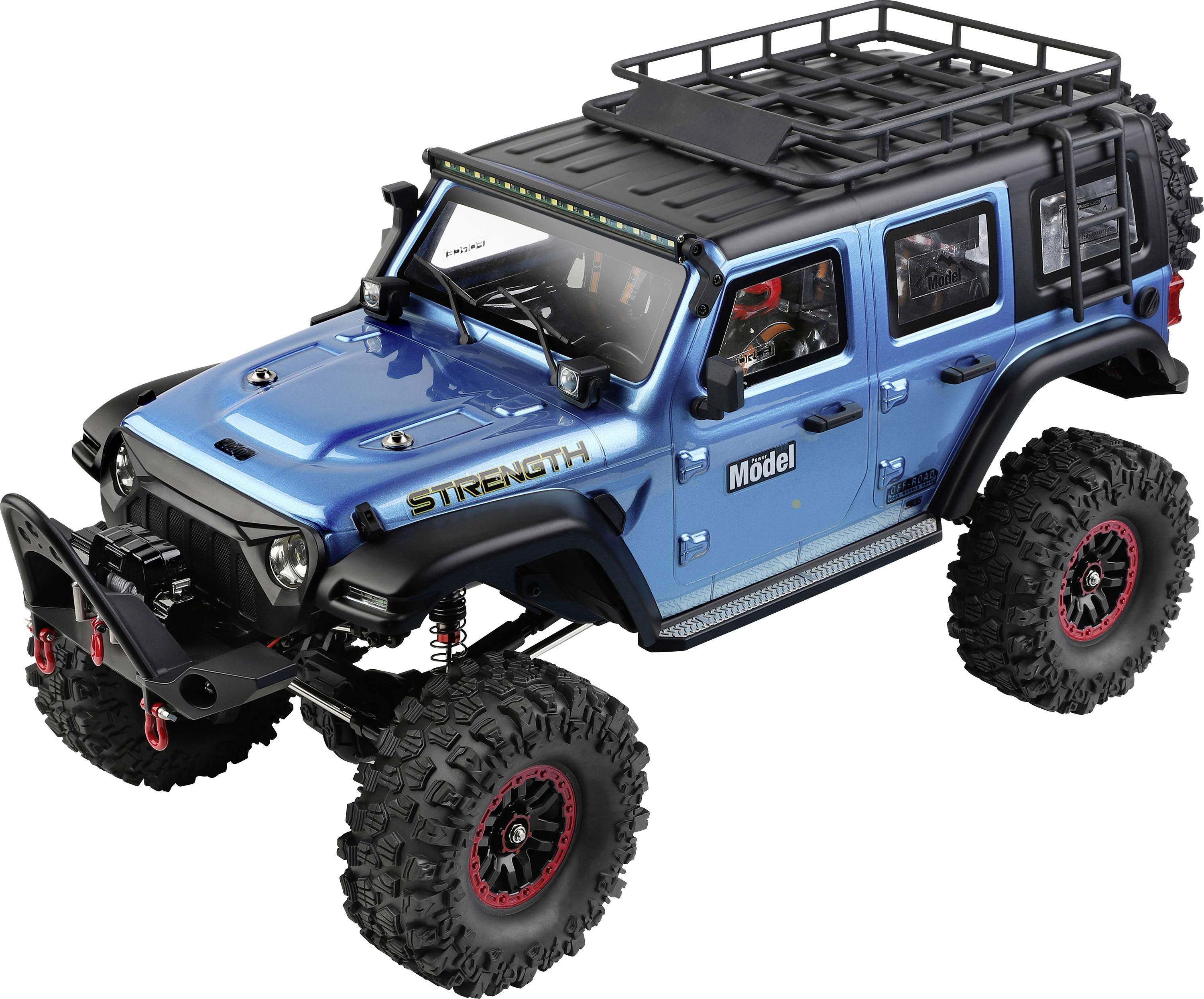 WL Toy Blau (metallic) Brushed 1:10 RC Modellauto Elektro Crawler Allradantrieb (4WD) RtR 2,4GHz Inkl. Akku und Ladegerät