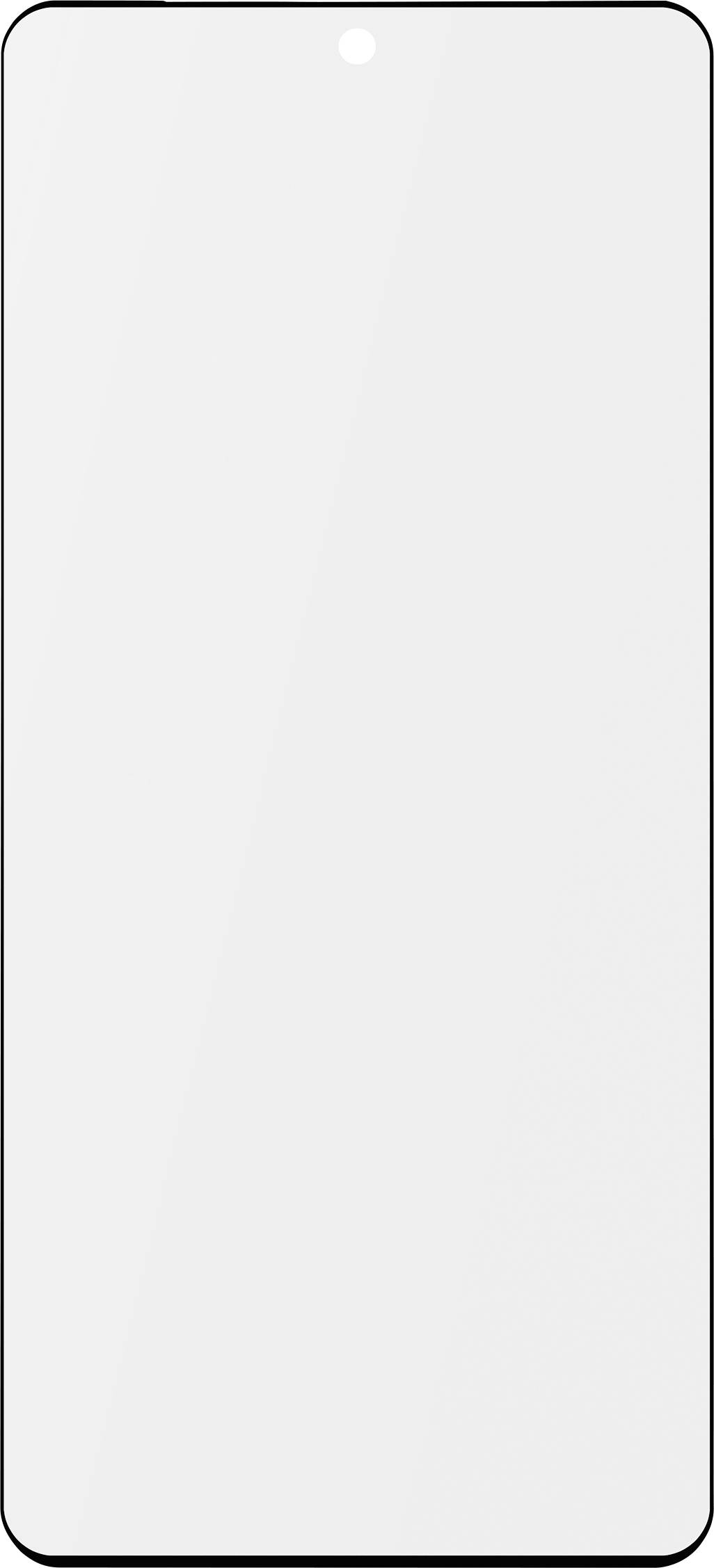 Ein leeres, vertikales Rechteck mit abgerundeten Ecken, repräsentiert möglicherweise ein Smartphone oder eine ähnliche Geräteform.