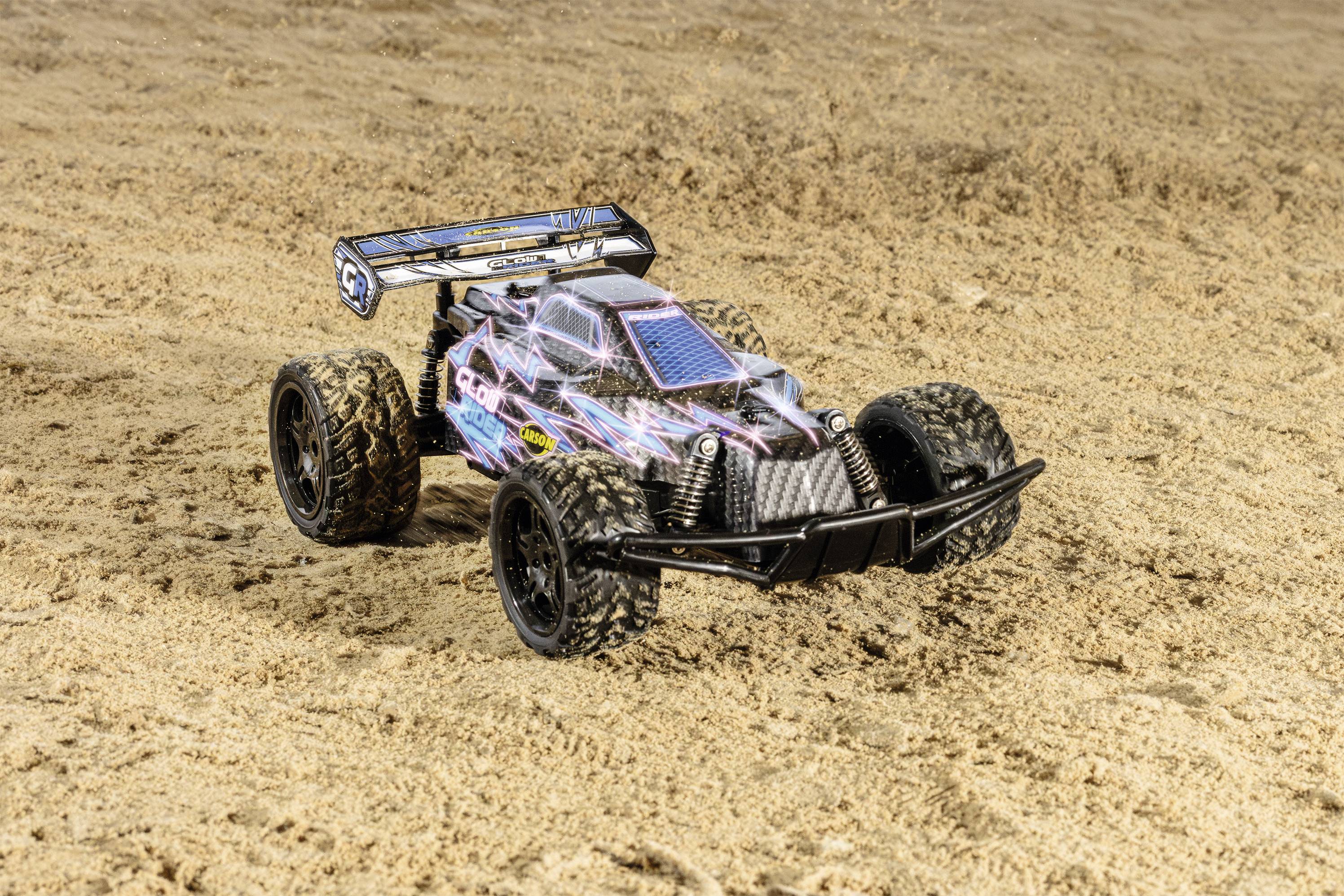 Carson Modellsport Glow Rider Blau 1:12 RC Modellauto Elektro Buggy 100% RtR 2,4 GHz inkl. Akku, La