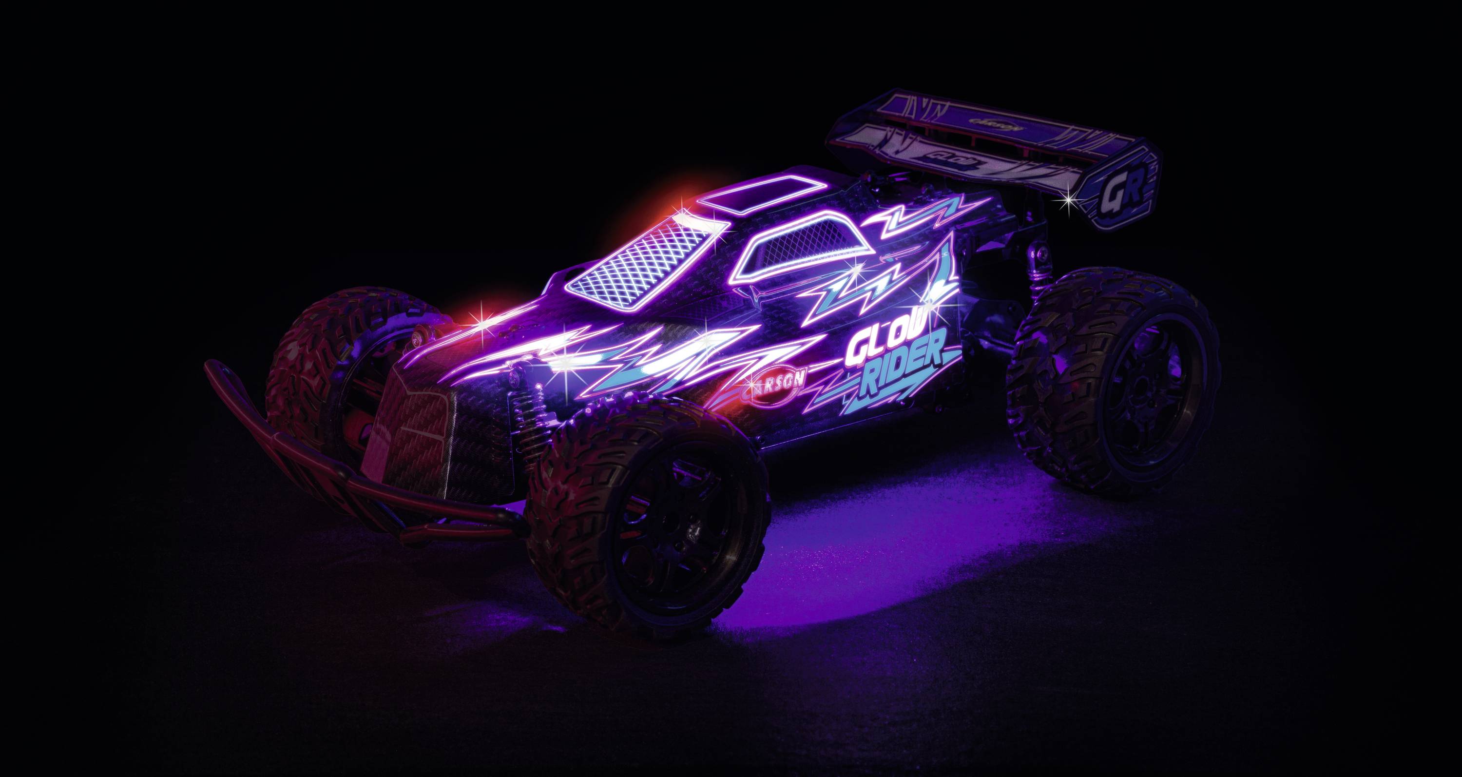 Carson Modellsport Glow Rider Blau 1:12 RC Modellauto Elektro Buggy 100% RtR 2,4 GHz inkl. Akku, La