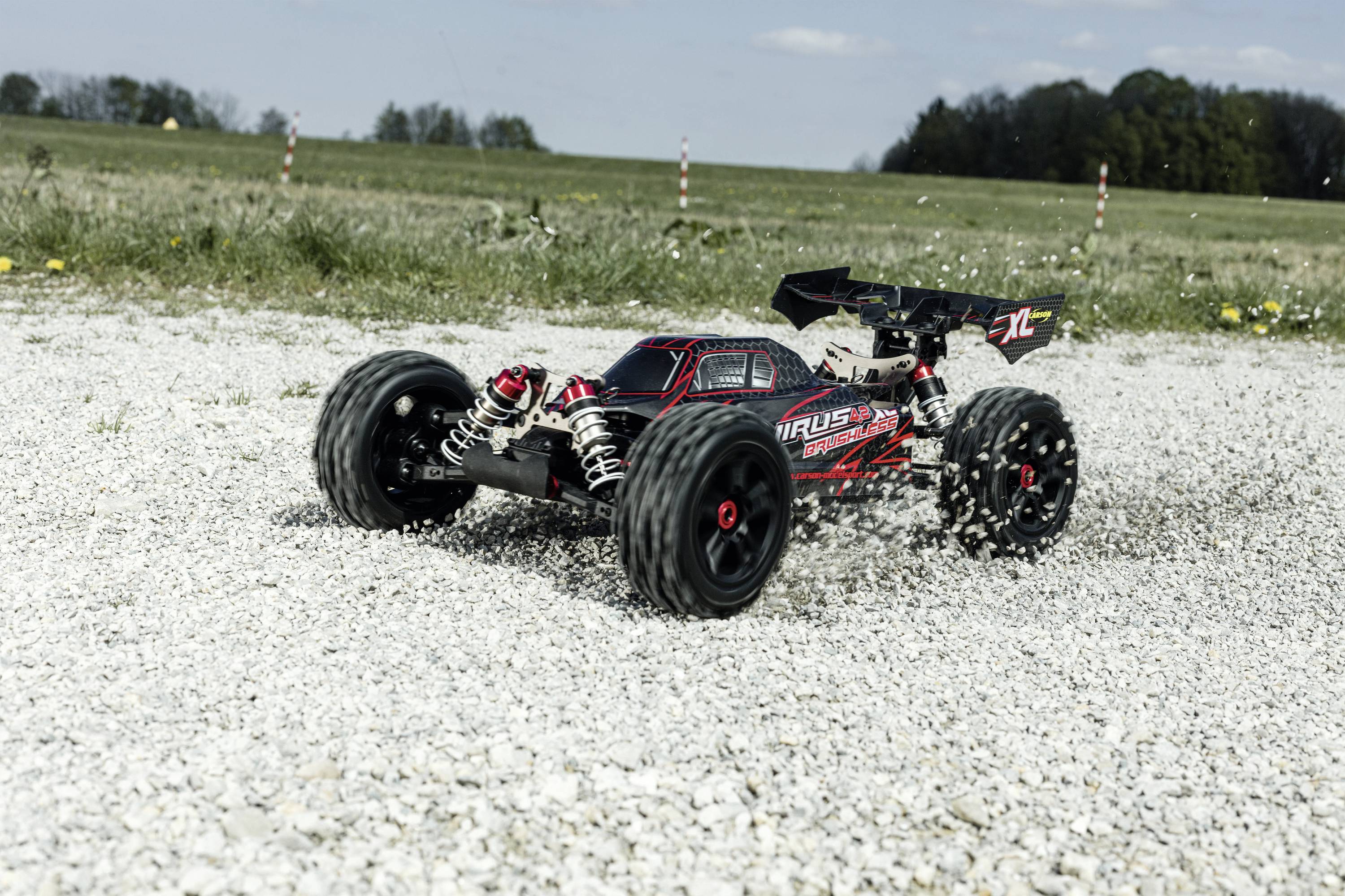 Carson Modellsport Virus 4.2 XL Schwarz, Rot 1:8 RC Modellauto Elektro Buggy 100% RtR 2,4 GHz inkl.