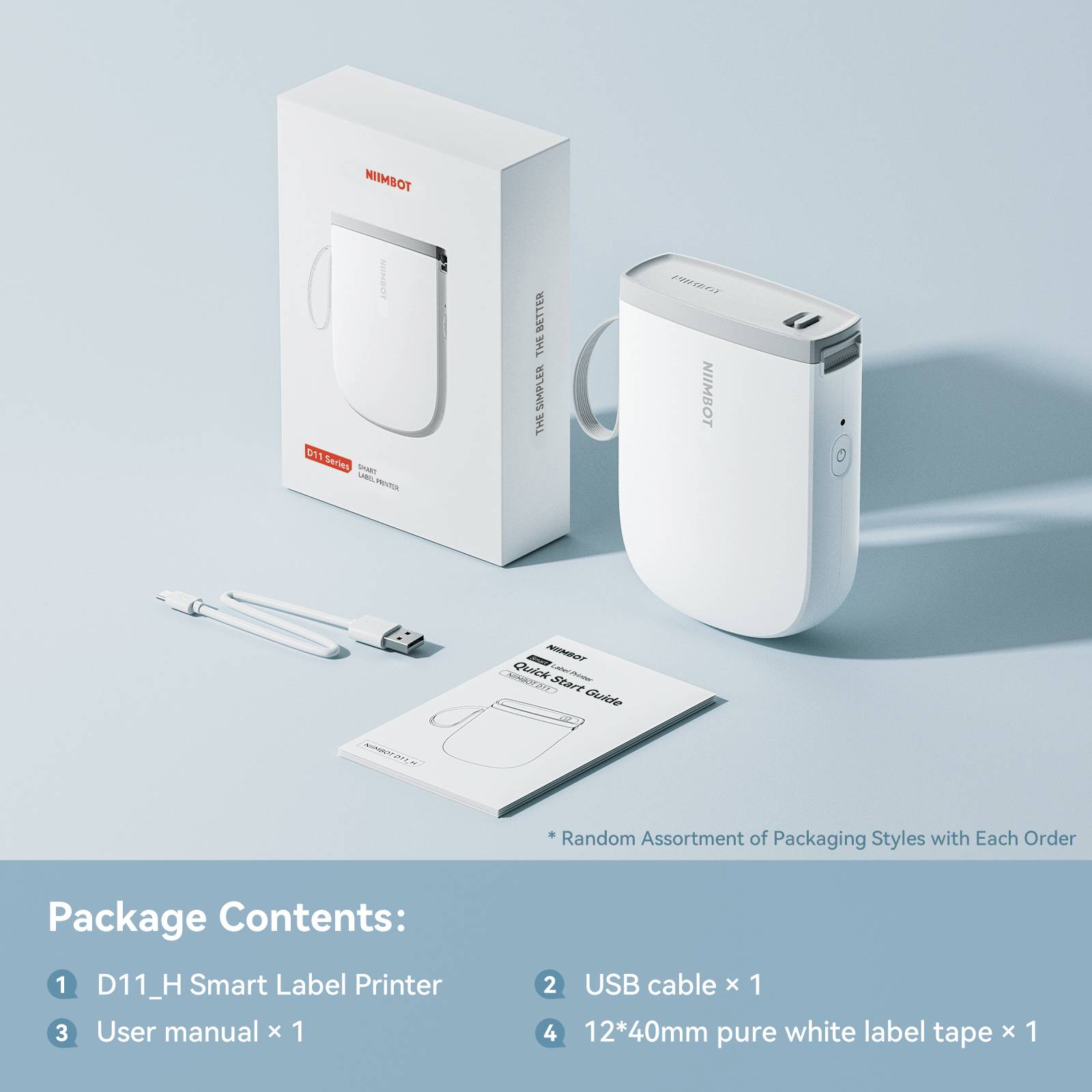 NIIMBOT D11_H Portable thermal label printer Etikettendrucker Thermodirekt 300 x 300 dpi Etikettenbreite (max.): 15mm USB