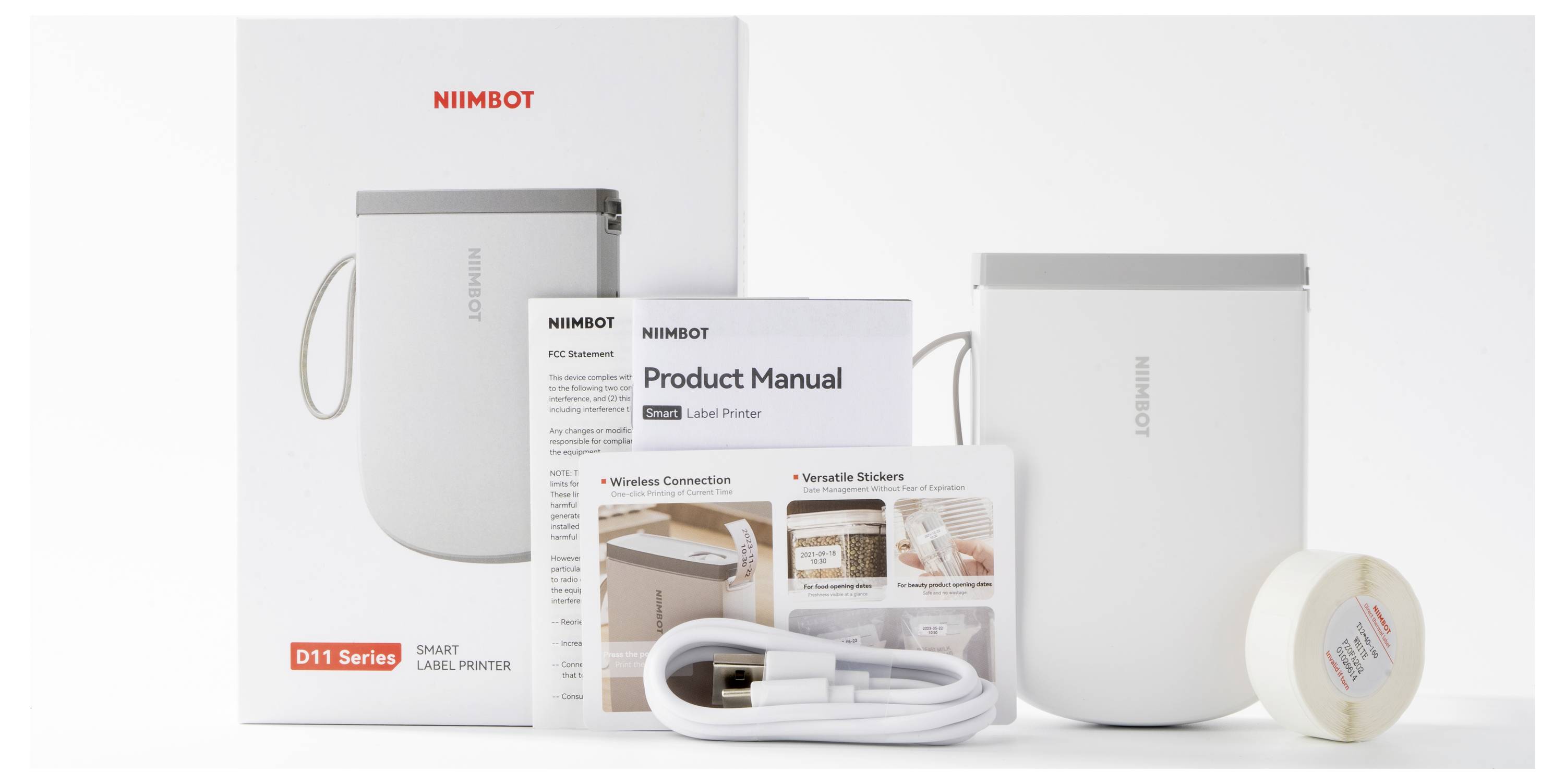 NIIMBOT D11_H Portable thermal label printer Etikettendrucker Thermodirekt 300 x 300 dpi Etikettenbreite (max.): 15mm USB