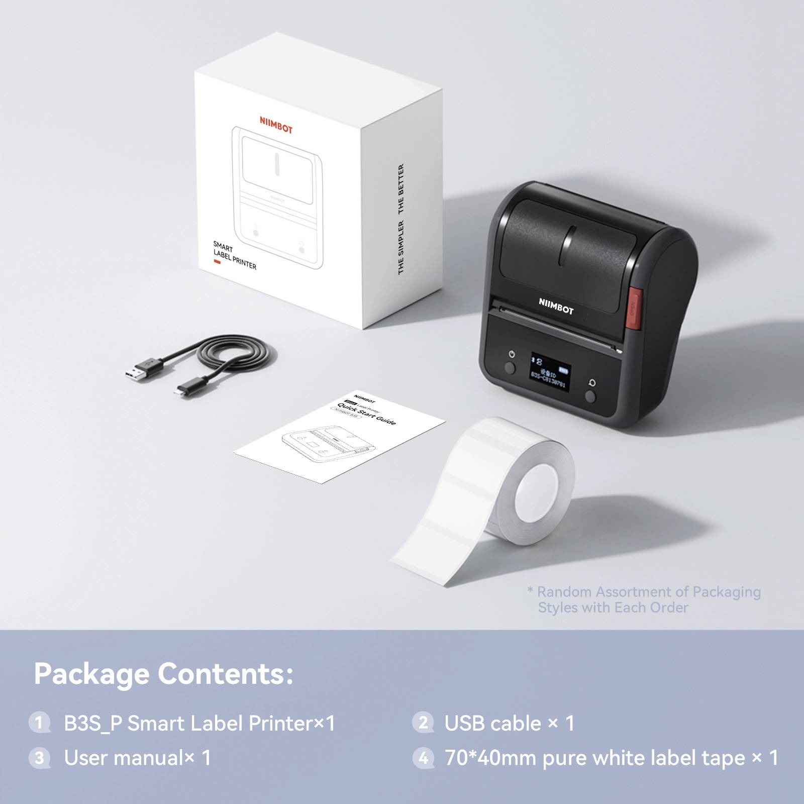 NIIMBOT B3S_P Portable thermal label printer Etikettendrucker Thermodirekt 203 x 203 dpi Etikettenbreite (max.): 75mm Bluetooth®