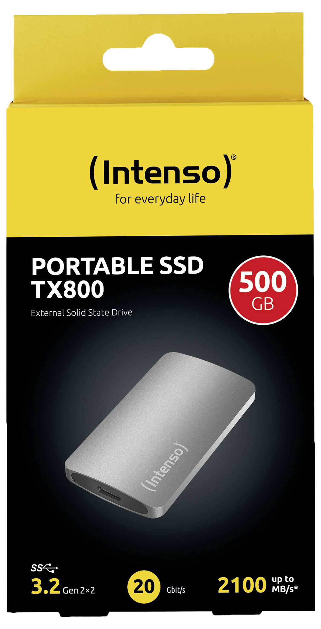 Intenso Externe SSD USB-C® (USB 3.2 Gen 2x2) Anthrazit 3828450