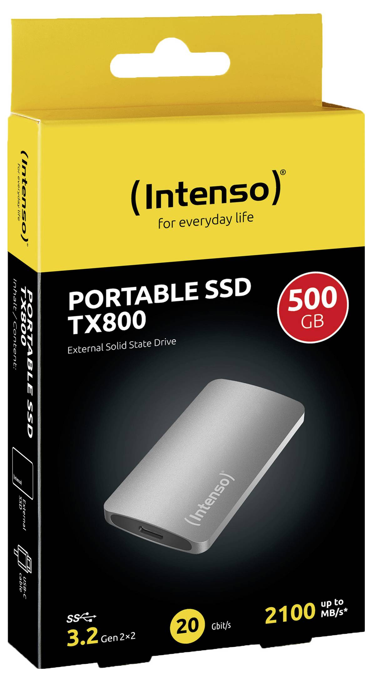 Intenso Externe SSD USB-C® (USB 3.2 Gen 2x2) Anthrazit 3828450