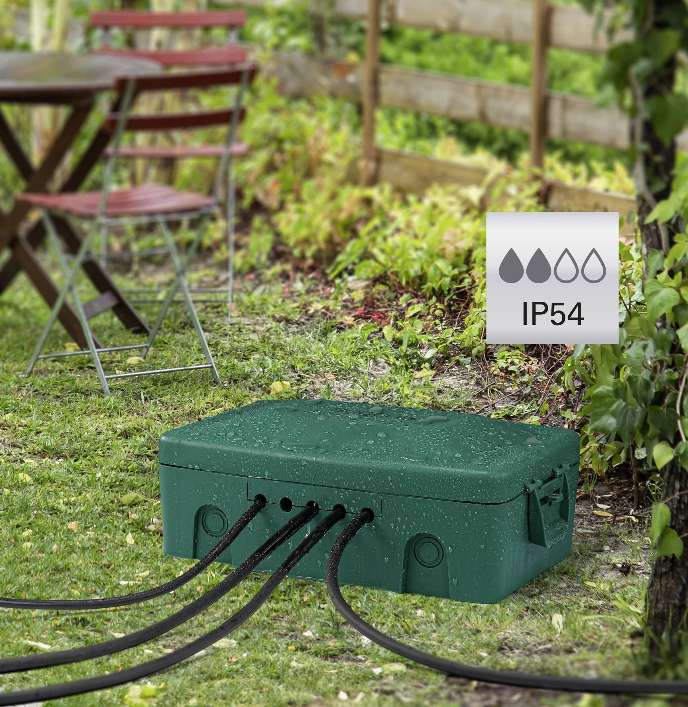 Sygonix SY-6797950 Verteilerbox 3fach Grün, Schwarz erhöhter Berührungsschutz