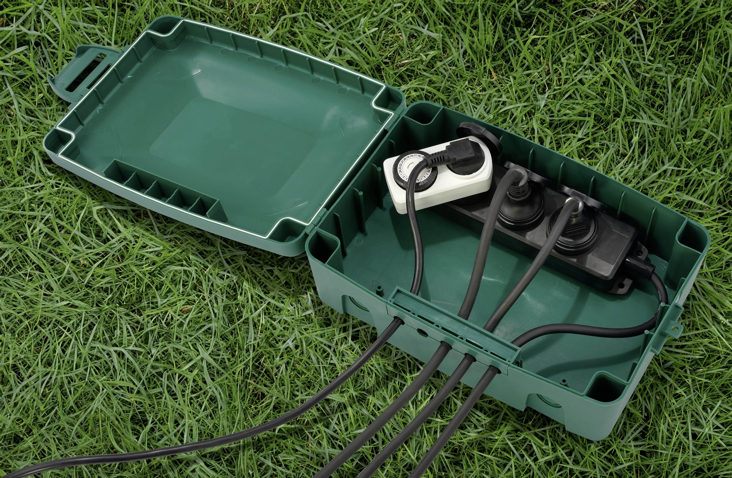 Sygonix SY-6797950 Verteilerbox 3fach Grün, Schwarz erhöhter Berührungsschutz