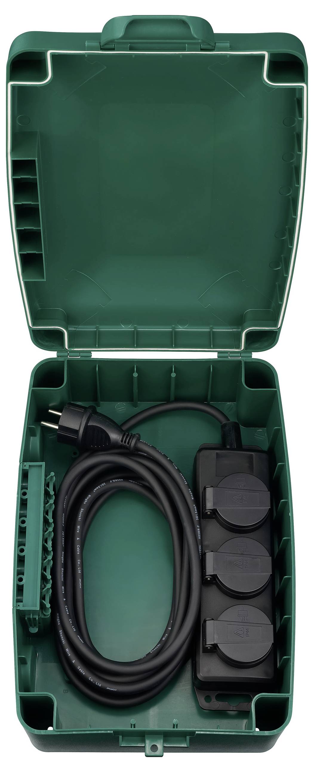 Sygonix SY-6797950 Verteilerbox 3fach Grün, Schwarz erhöhter Berührungsschutz