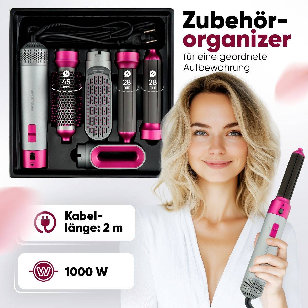 Profi-Care PC-HAS 3132 Multi-Styler Grau, Pink