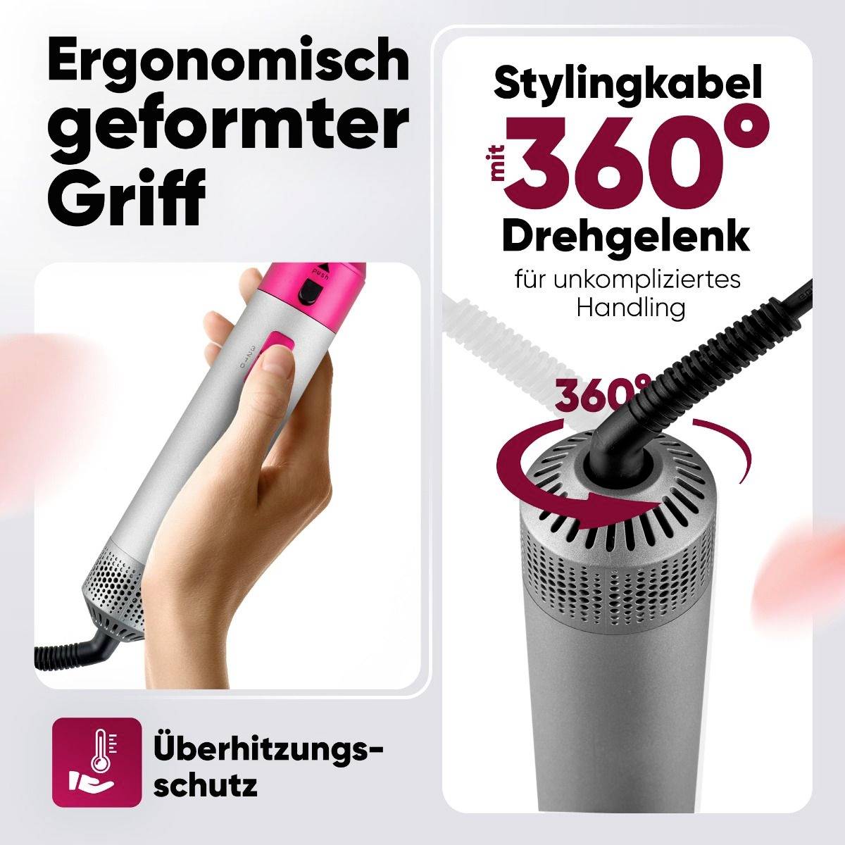 Profi-Care PC-HAS 3132 Multi-Styler Grau, Pink