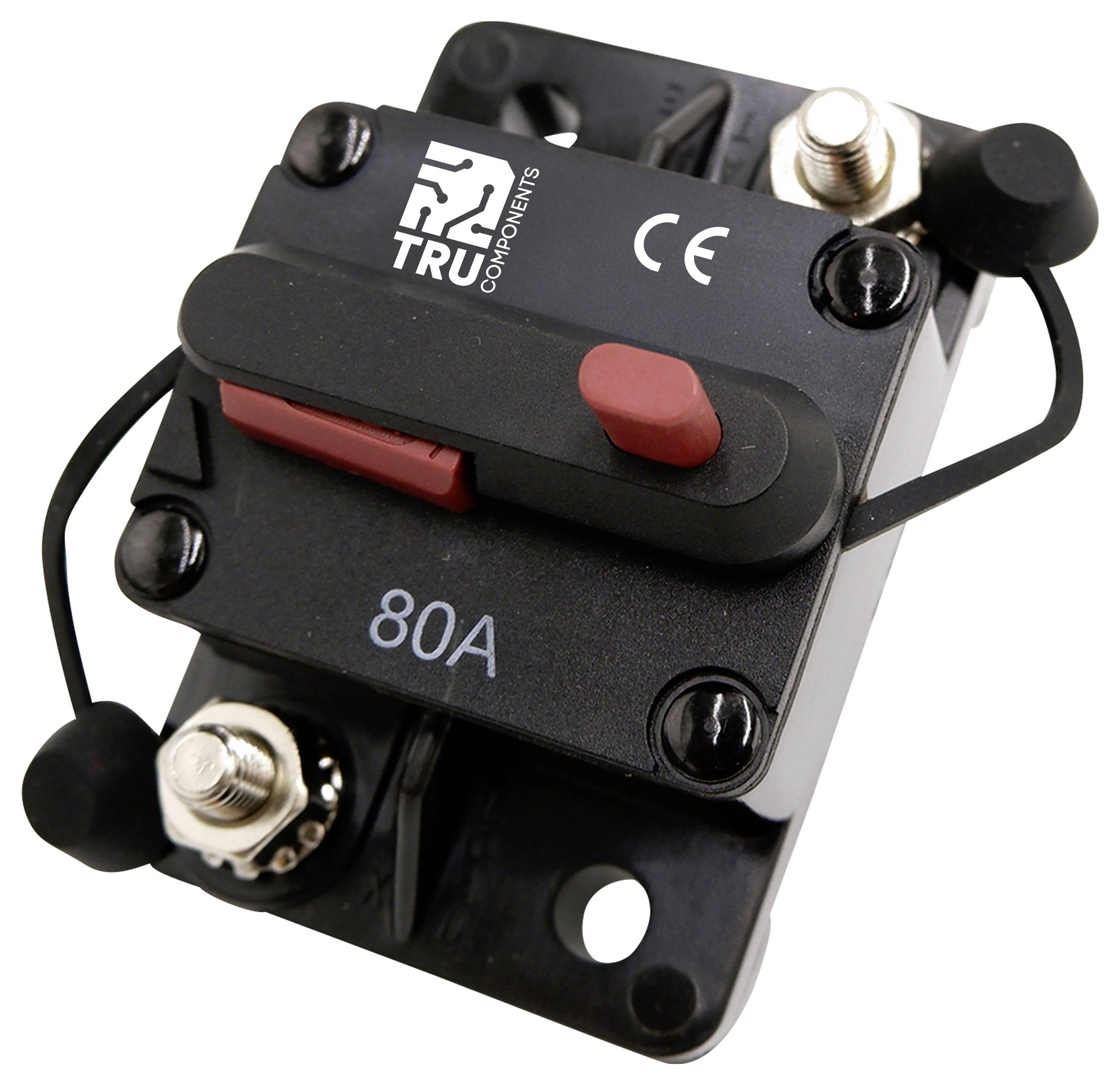 TRU COMPONENTS TC-13596596 Sicherungsautomat 80A Schwarz 1St.