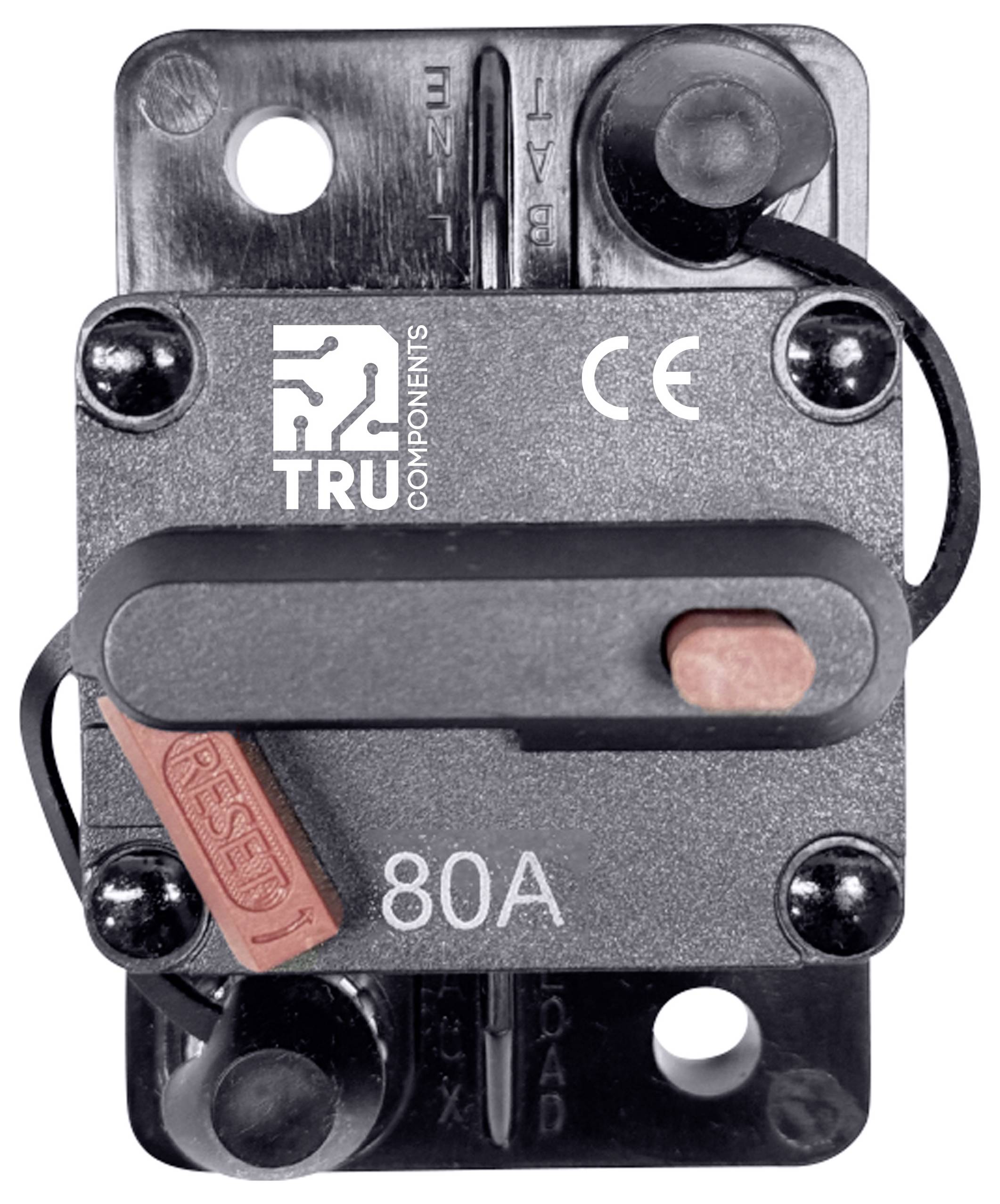 TRU COMPONENTS TC-13596596 Sicherungsautomat 80A Schwarz 1St.