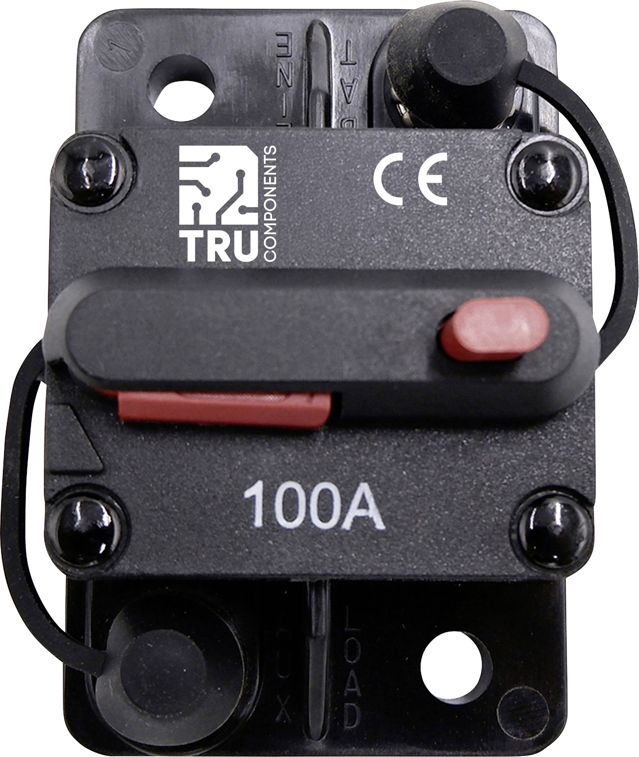 TRU COMPONENTS TC-13596600 Sicherungsautomat 100 A Schwarz 1 St.