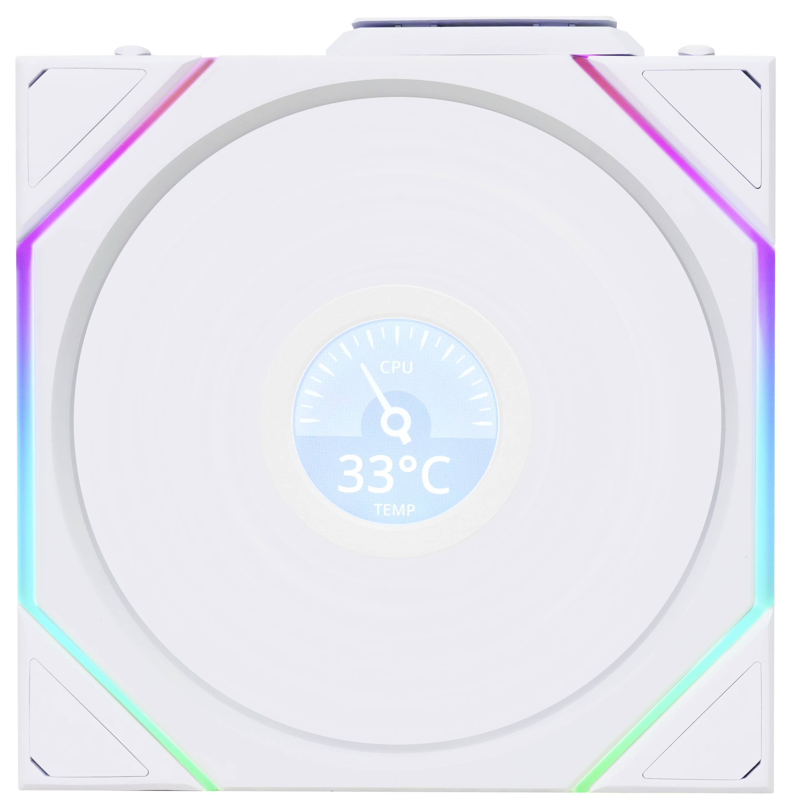 Lian Li UNI FAN TL Wireless LCD Lüfter, ARGB, PWM - 120 mm, weiß PC-Gehäuse-Lüfter Weiß (B x H x T) 120 x 28 x 124m