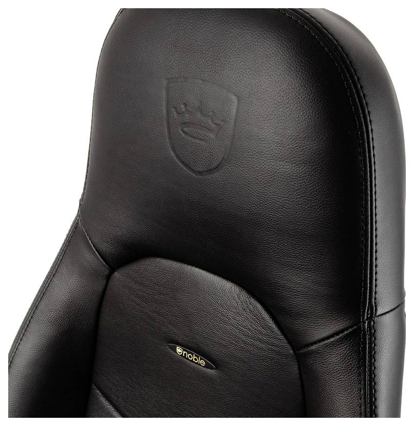Noblechairs ICON Echtleder Gaming Stuhl - schwarz/schwarz Gaming-Stuhl Schwarz