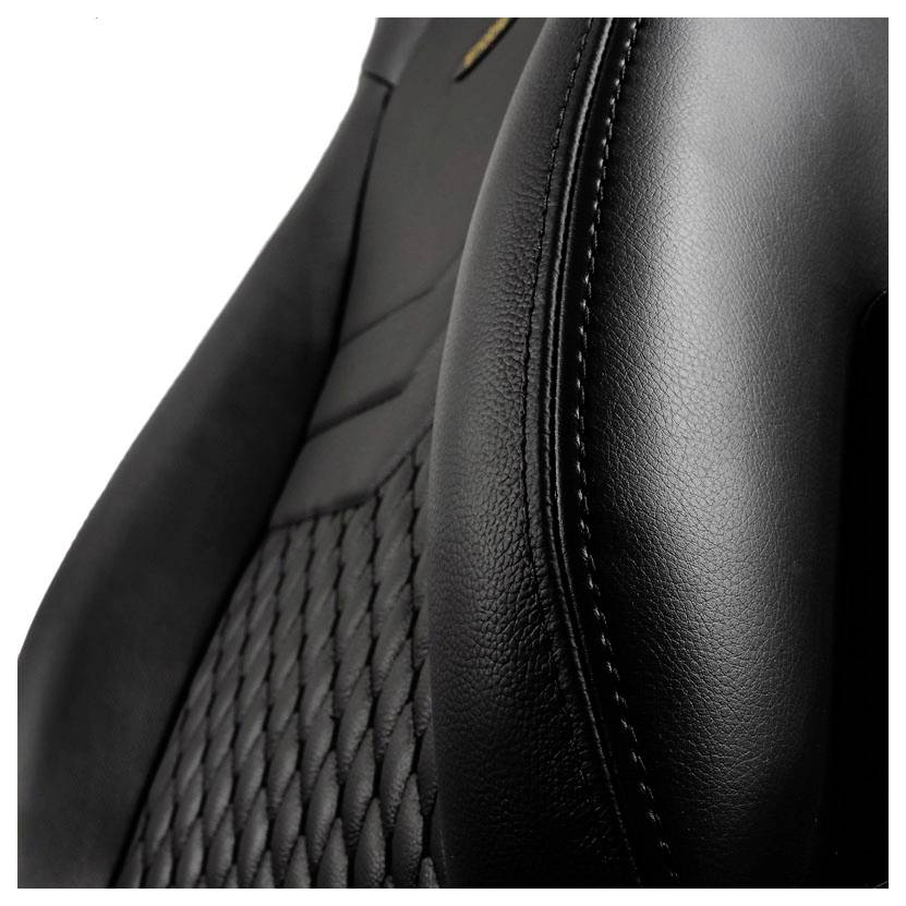Noblechairs ICON Echtleder Gaming Stuhl - schwarz/schwarz Gaming-Stuhl Schwarz