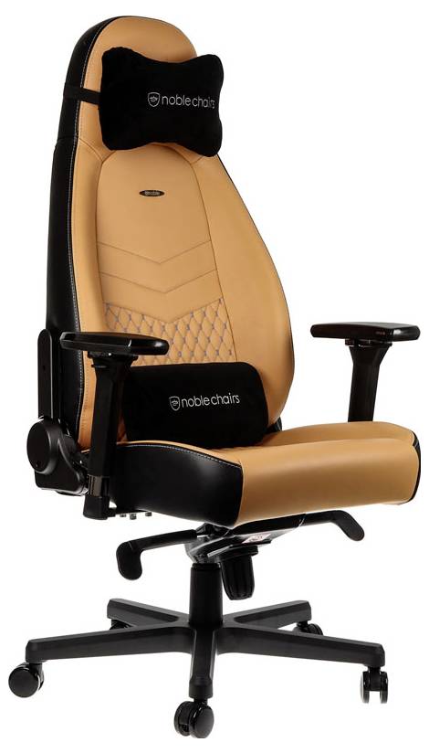 Noblechairs ICON Echtleder Gaming Stuhl - cognac/schwarz Gaming-Stuhl Cognac