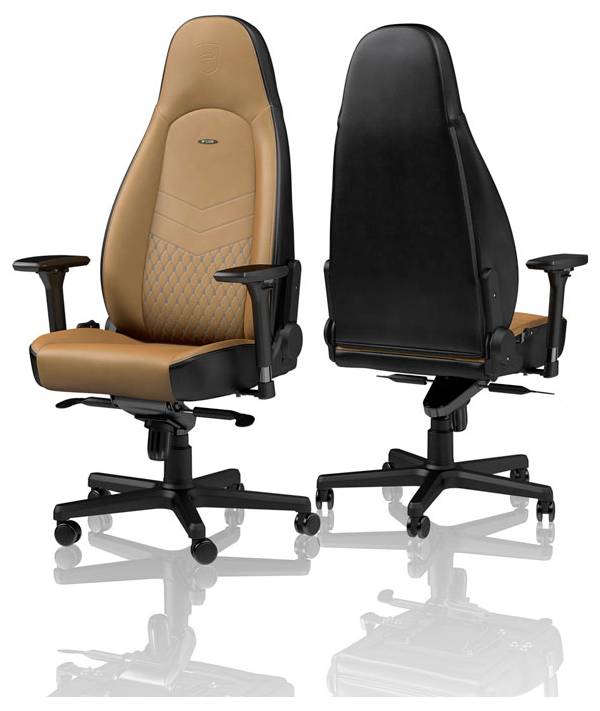 Noblechairs ICON Echtleder Gaming Stuhl - cognac/schwarz Gaming-Stuhl Cognac