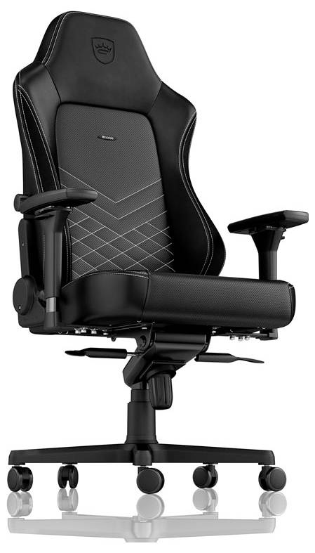 Noblechairs HERO Gaming Stuhl - schwarz/platinweiß Gaming-Stuhl Schwarz