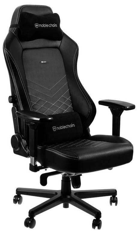 Noblechairs HERO Gaming Stuhl - schwarz/platinweiß Gaming-Stuhl Schwarz