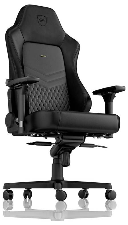 Noblechairs HERO Echtleder Gaming Stuhl - schwarz/schwarz Gaming-Stuhl Schwarz