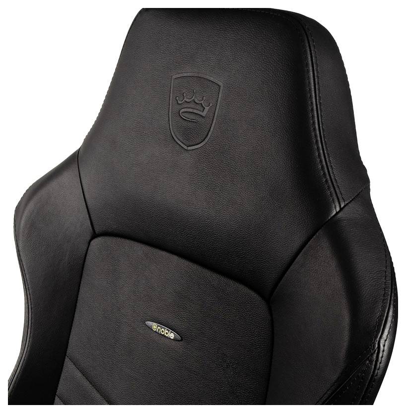 Noblechairs HERO Echtleder Gaming Stuhl - schwarz/schwarz Gaming-Stuhl Schwarz