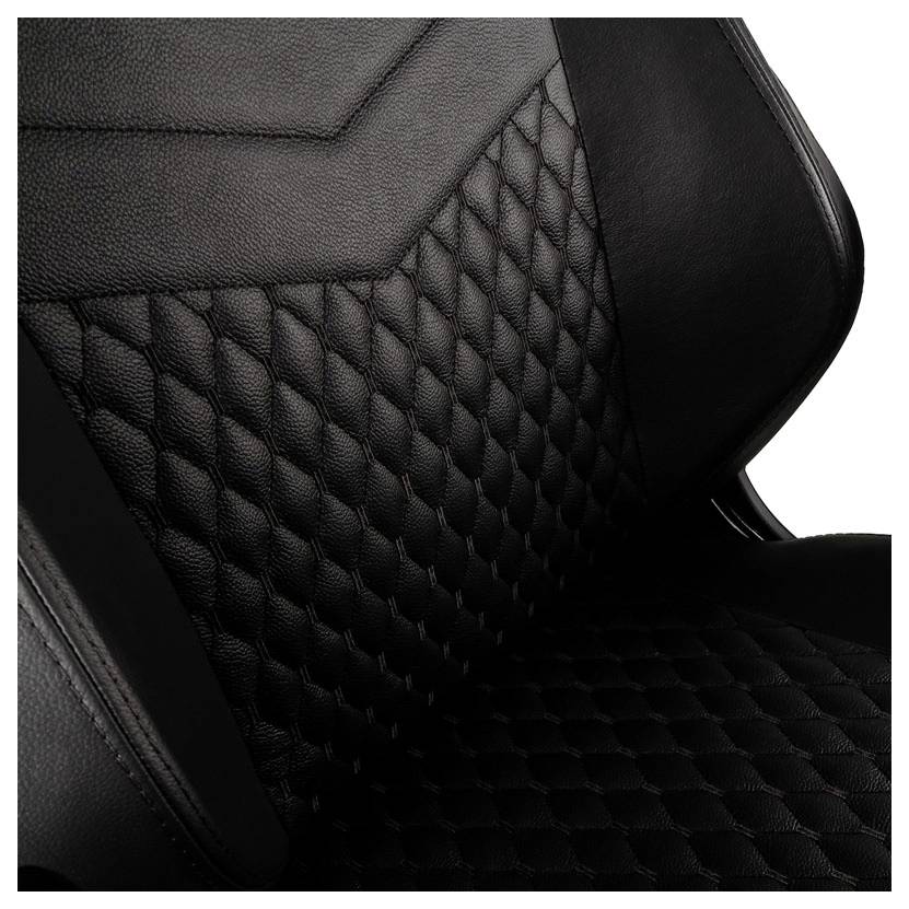 Noblechairs HERO Echtleder Gaming Stuhl - schwarz/schwarz Gaming-Stuhl Schwarz