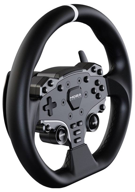 MOZA R5 Racing Set (R5 DD Wheelbase, ES Wheel, SR-P Lite Pedale, Tischhalterung) Lenkrad Schwa