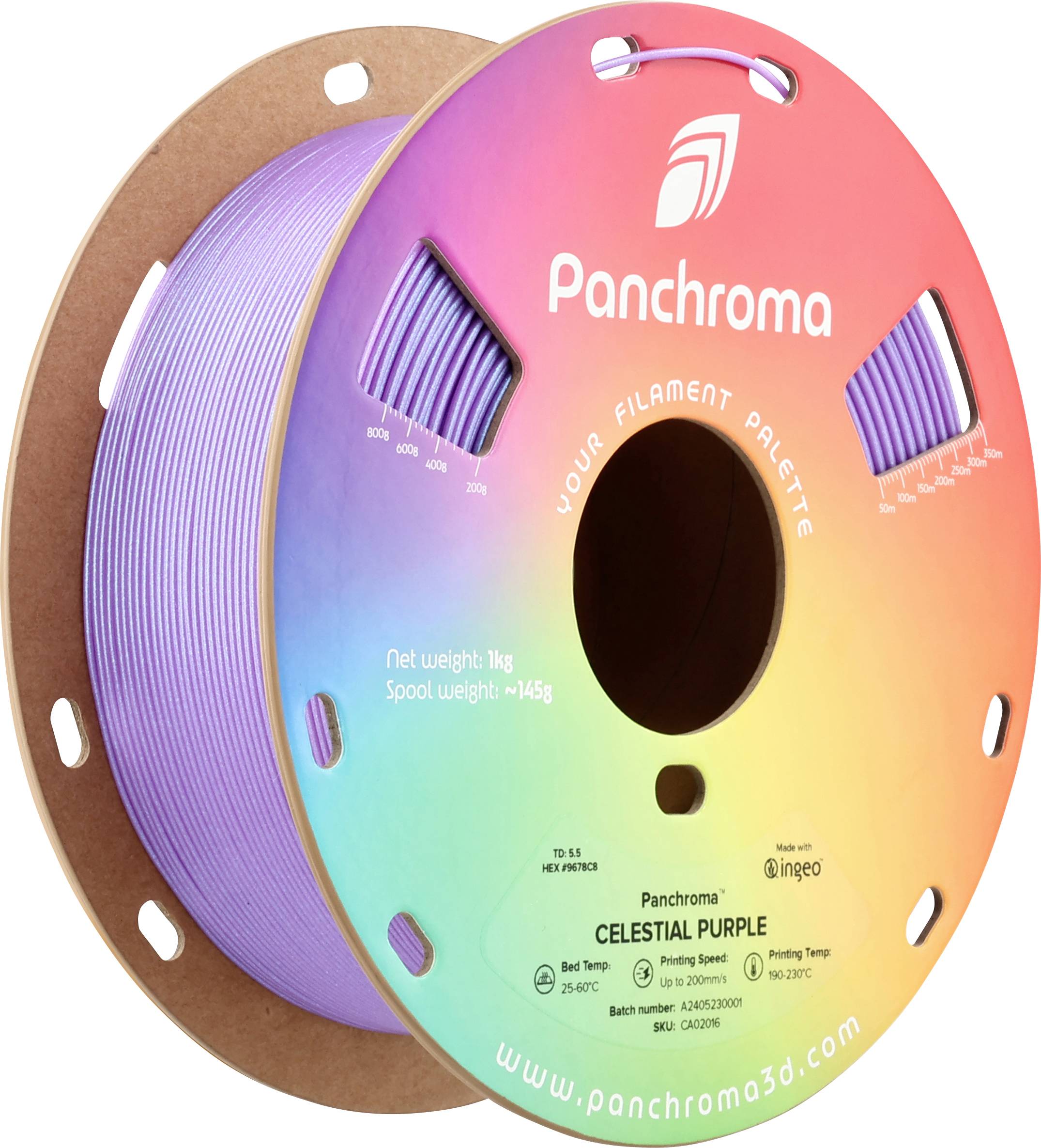 Polymaker CA02016 Panchroma™ Celestial Filament PLA, PLA Glitter Mehrfarbig 1.75mm 1000g Purple, Violett 1St.