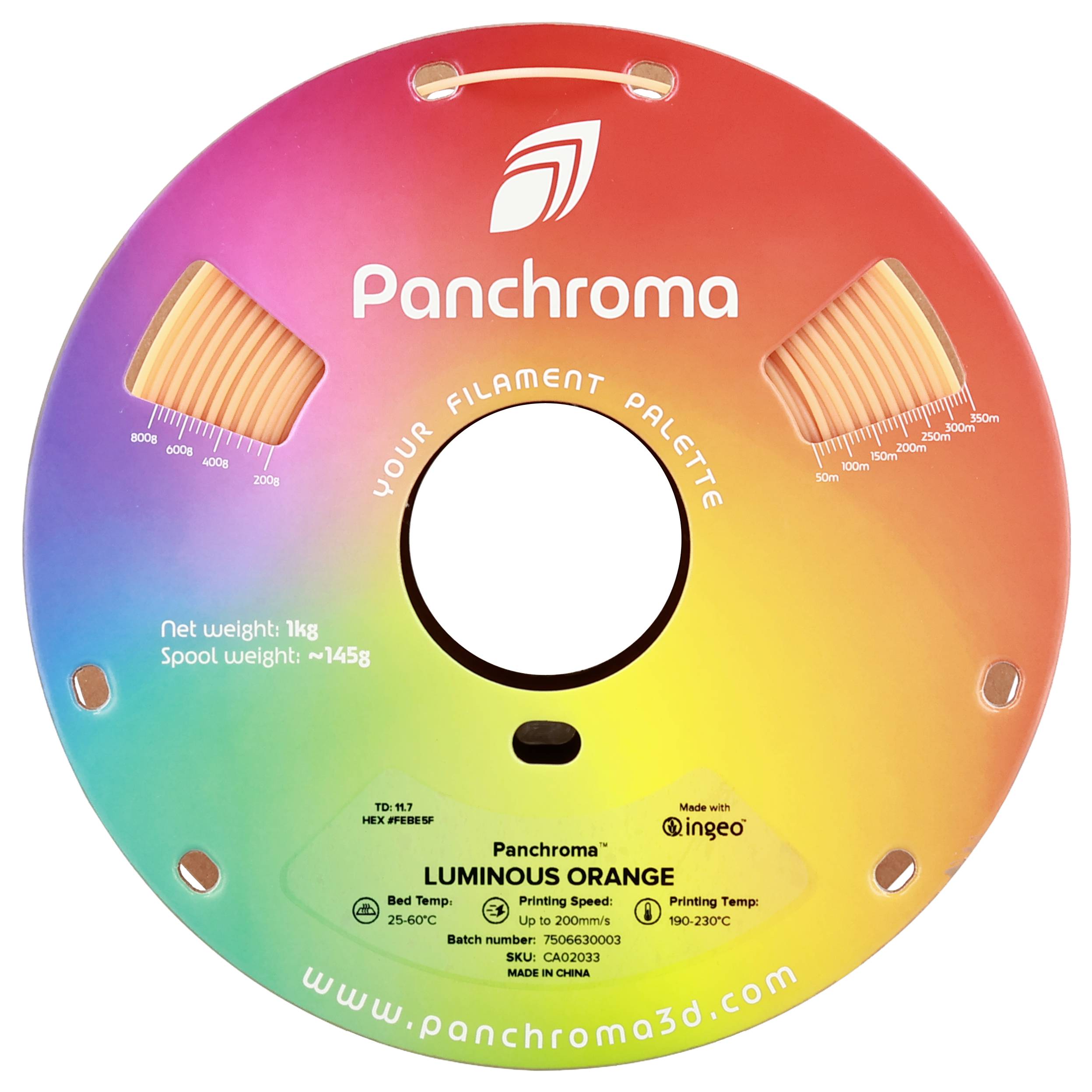 Polymaker CA02033 Panchroma™ Luminous Filament PLA nachleuchtend 1.75mm 1000g Orange 1St.