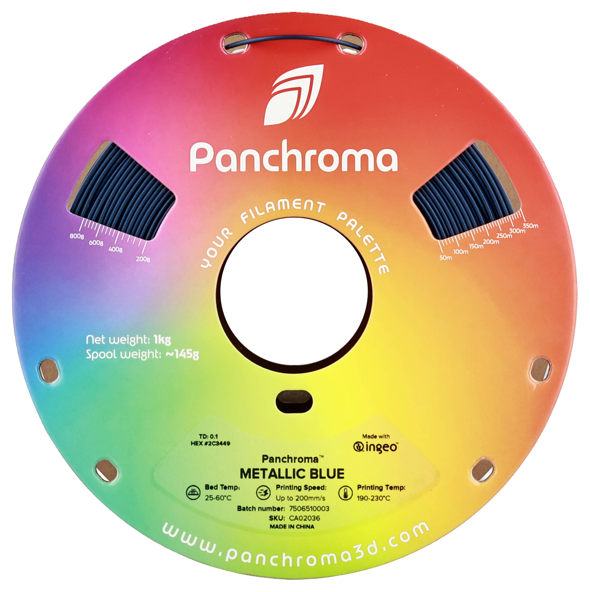 Polymaker CA02036 Panchroma™ Metallic Filament PLA Mehrfarbig 1.75mm 1000g Blue, Blau, Metallic 1St.