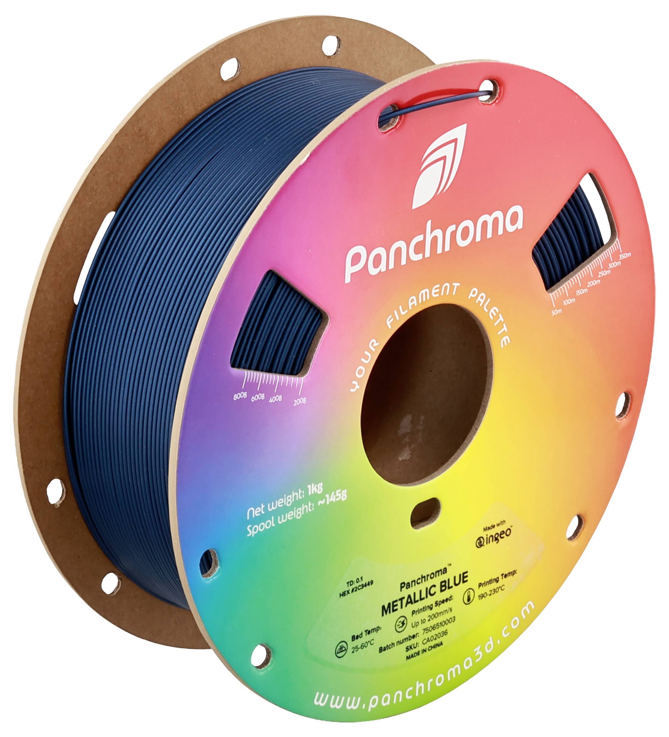 Polymaker CA02036 Panchroma™ Metallic Filament PLA Mehrfarbig 1.75mm 1000g Blue, Blau, Metallic 1St.