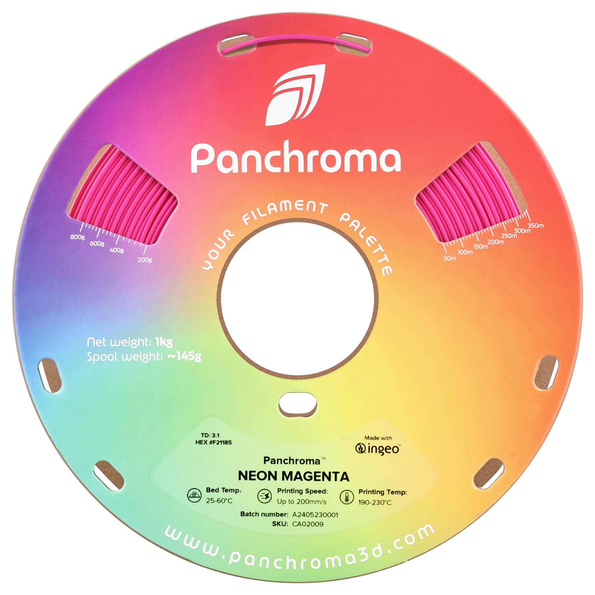 Polymaker CA02009 Panchroma™ Neon Filament PLA fluoreszierend, Farbwechsel 1.75mm 1000g Neon-Magenta (fluoreszierend) 1St.