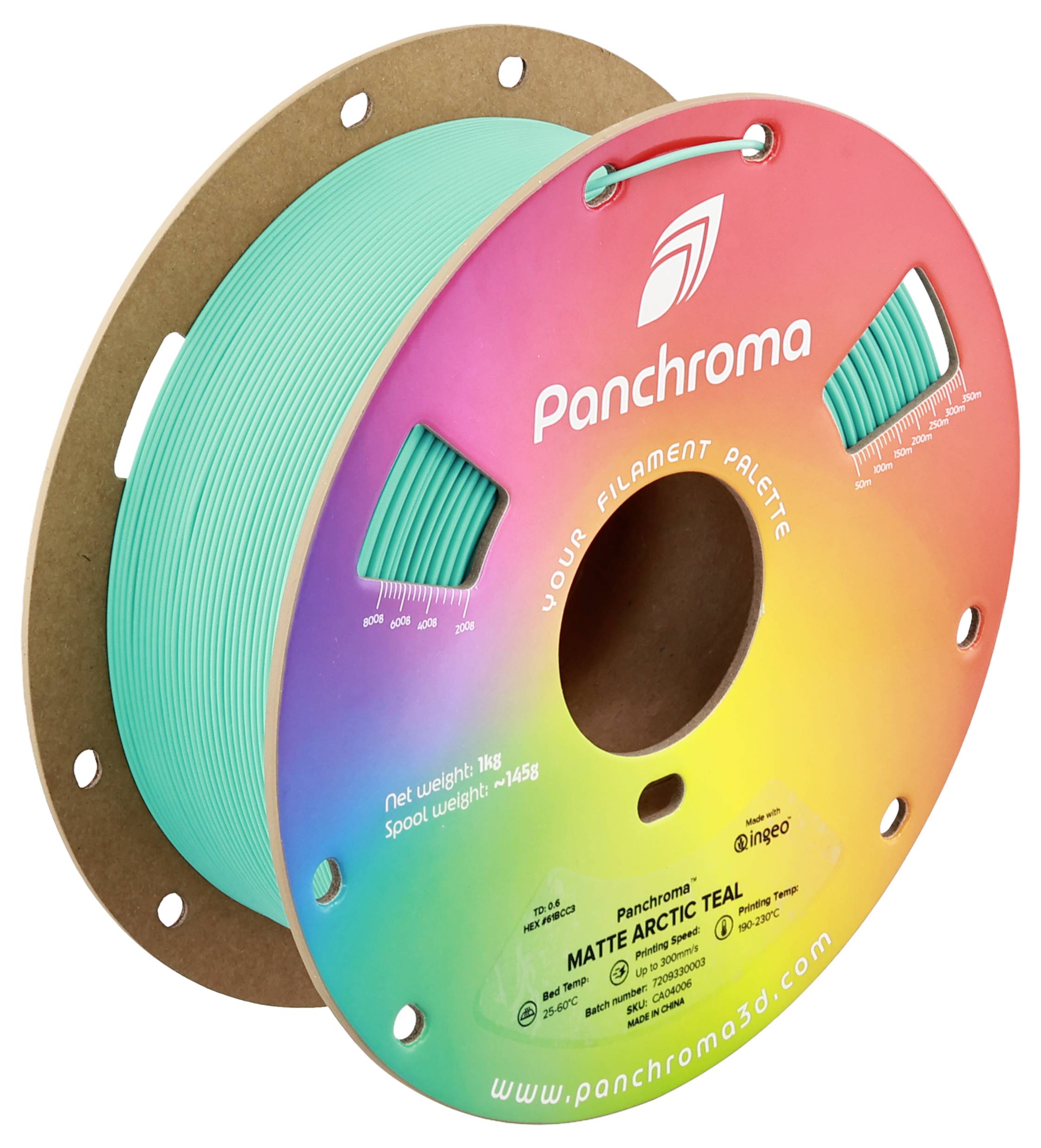 Polymaker CA04006 Panchroma™ Matte Filament PLA Matt, geringerer Kunststoffgehalt 1.75mm 1000g Arctic Teal, Blau-Grün 1St.